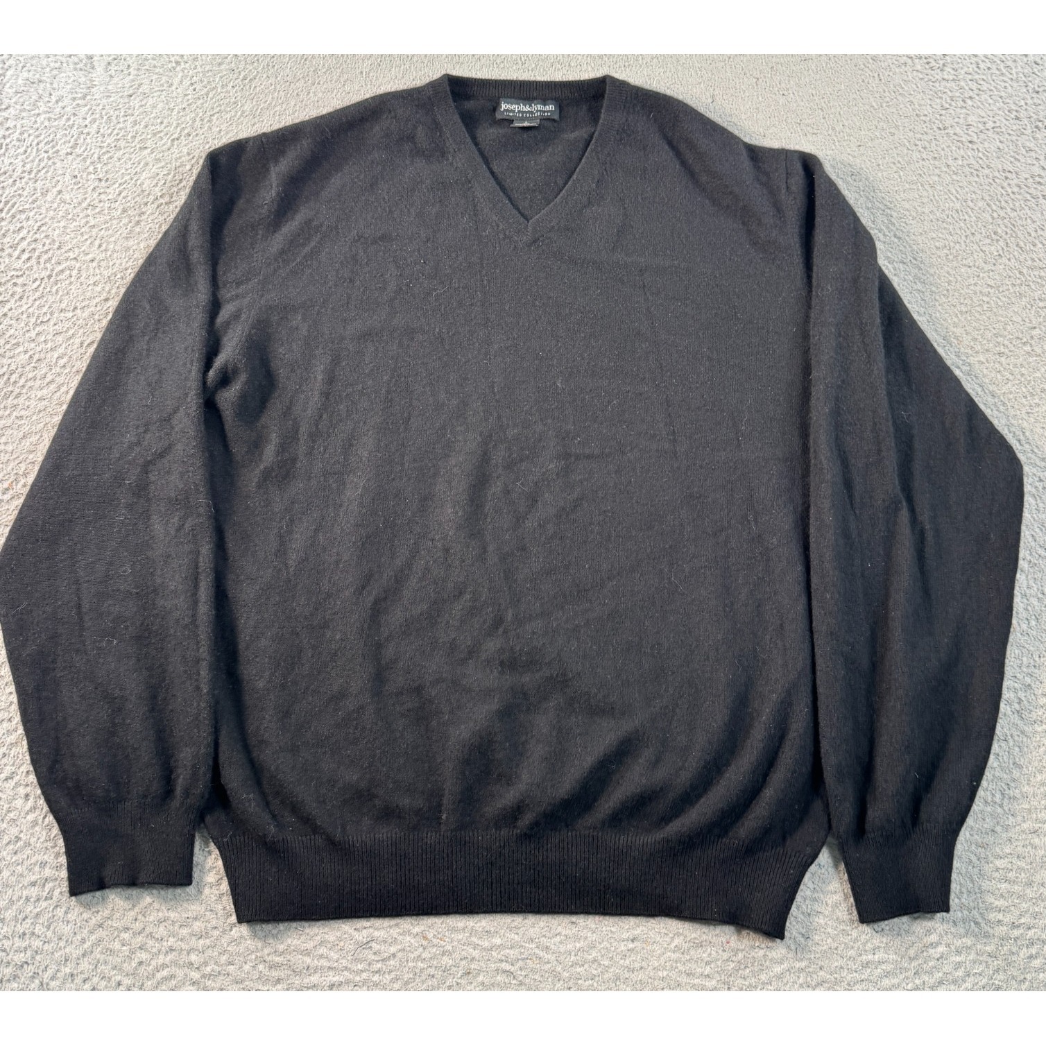 Joseph & Lyman Cashmere Sweater Men's Large Gray Knit Preppy Holiday Grandpa